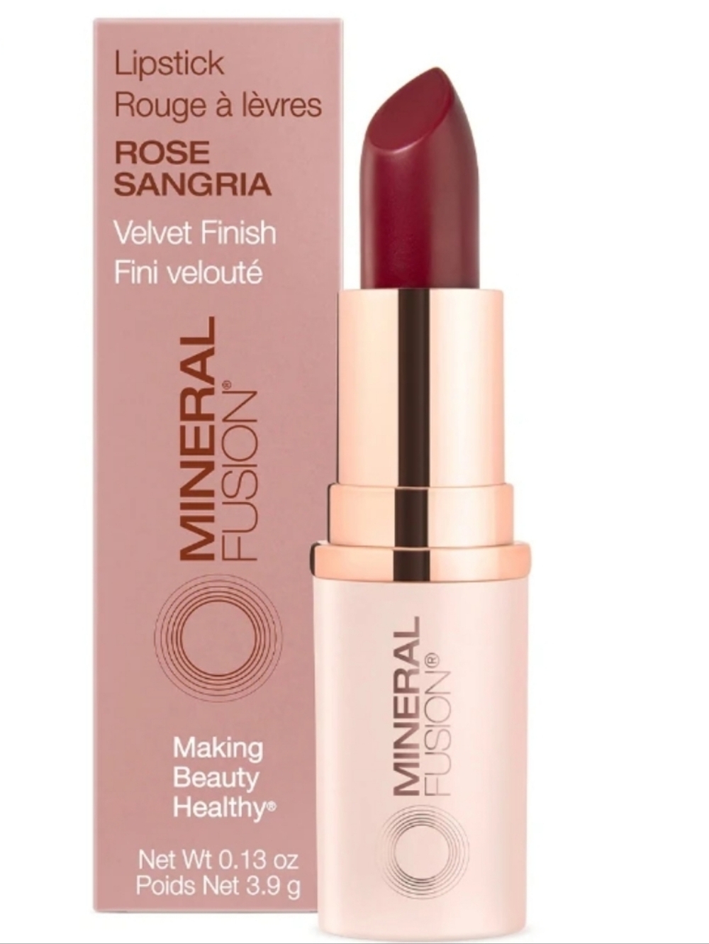 Mineral Fusion Velvet Finish Lipstick - Rose Sangria - NEW